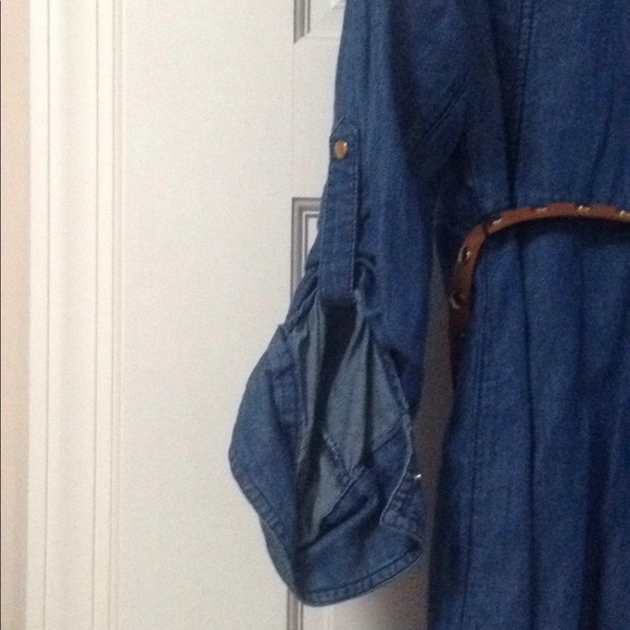 Denim dress with gold accents - Picture 3 of 3